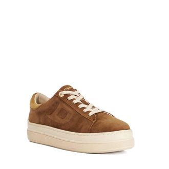 Dune London Womens Ladies Eden - Flatform Lace-Up Trainers - Tan Suede - Size UK 7