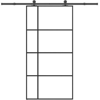 vidaXL Vidaxl - Puerta Corredera Set Herrajes Vidrio Esg Aluminio 102,5x205 Cm