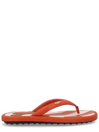 Tod's Orange Logo Collection Slippers