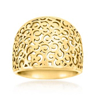 Ross-Simons 18kt Gold Over Sterling Filigree Ring