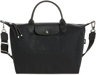 Longchamp Large Le Pliage Energy Recycled Canvas Hobo Bag in Black at Nordstrom