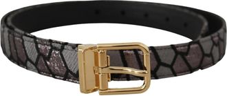 Dolce & Gabbana Patchwork Leren Gouden Jacquard Riem - unisex - Riemen - Veelkleurig - ONE Size - Leer - Accessoires