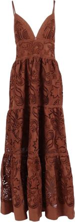 Ermanno Scervino Maxi Dresses, female, Brown, Size: S Abito