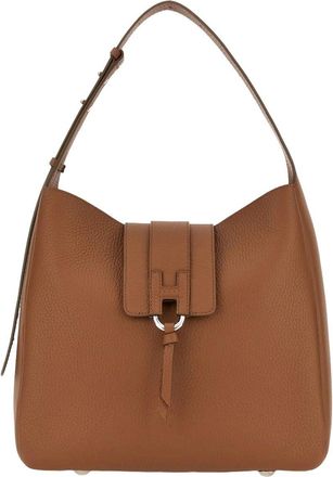 Hogan Brown H01X Hobo Verticale Leather Hobo Bag