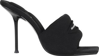 Alexander Wang Black Julie Slash Knit Mule Square-Toe Polyester Mules