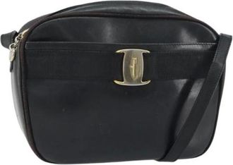 Ferragamo Pre-owned Cross Body Bags, female, Black, Size: ONE SIZE Pre-owned Leather Shoulder Bag