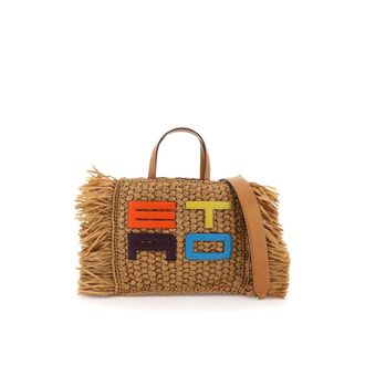 Etro Fringed Raffia Tote Bag