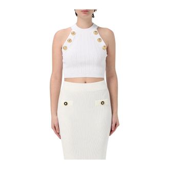 Balmain Mujer, Camisetas, Blanco, Talla: M