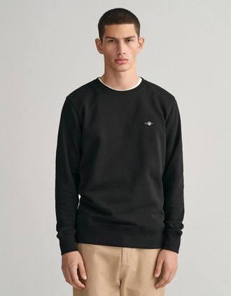 GANT Mens GANT Mens Regular Fit Shield Logo Crew Neck Sweatshirt - 5 Black - Size: 38