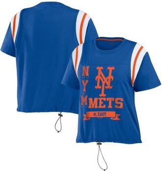 WEAR by Erin Andrews Womens WEAR by Erin Andrews Royal New York Mets Cinched Colorblock T-Shirt at Nordstrom, Size Small