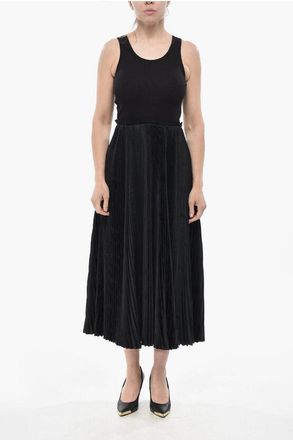 Balenciaga Midi Dress with Jacquard Pleated Skirt size 40