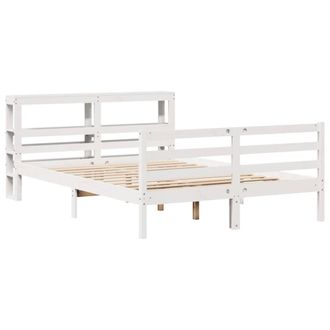 Berkfield Home Beautiful Bed Frame without Mattress White 120x200 cm Solid Wood Pine | Size: Small Double