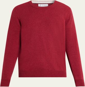 Brunello Cucinelli Mens Cashmere Knit Crewneck Sweater