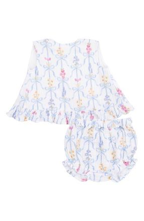 Angel Dear Ribbon Bouquet Organic Cotton Dress & Bloomers Set in Ivory at Nordstrom, Size 12-18M