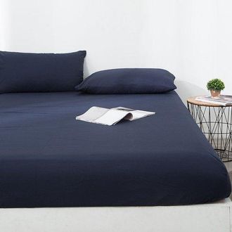 OEM Funda De S&aacute;bana Bajera Impermeable, Protector De Colch&oacute;n De Color Liso - Azul Marino - 140200+30