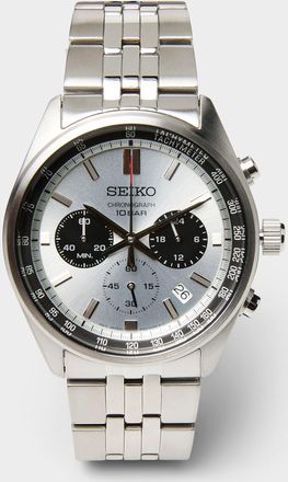 Seiko Mens Black and white face chronograph watch