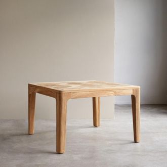 Tikamoon Mesa de teca maciza reciclada para 4-6 personas