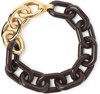 Marni Brown Resin Necklace With Gold-Toned Brass Accents
