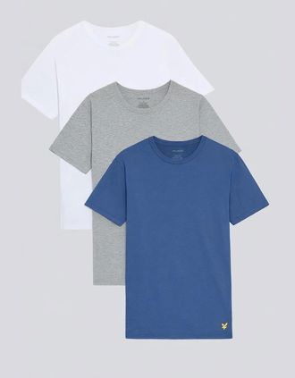Lyle & Scott Lyle And Scott Mens 3-Pack Lounge T-Shirts - Blue - Size: 42