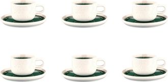 Bj&ouml;rn Borg Taza 20cl y platillo &Oslash;15cm - 12 Piezas - Verde y gris