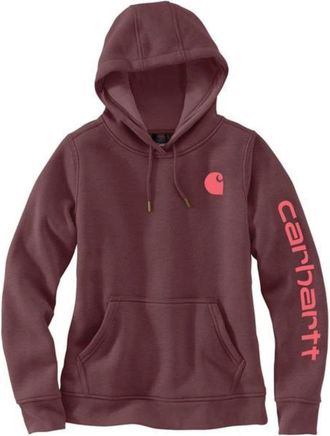 Carhartt Work in Progress Iconic Clarksburg Hoodie Womens Purple Graphic Relaxed Fit JAX1552