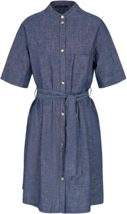 A|X Armani Exchange Blauwe Denim Overhemdjurk Casual Elegantie - Dames - Shirt Kleedjes - Blauw - XS - Denim - Kleedjes