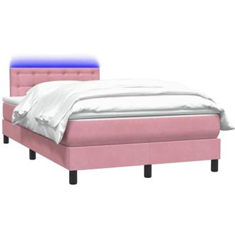 vidaXL Cama Box Spring Con Colch&oacute;n Terciopelo Rosa 120x220 Cm Vidaxl