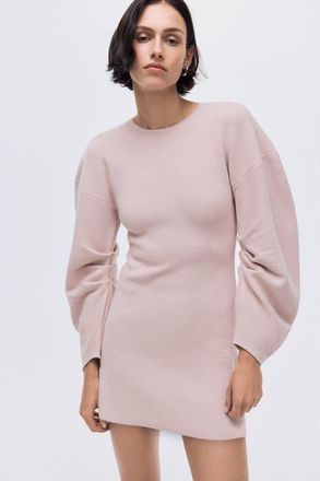 H&M Viscose-blend Rib-knit Dress in Light Dusty Pink at Nordstrom, Size Xx-Small