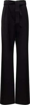 Max Mara Pure Wool Wide Broeken - Dames - Wijde Broeken - Zwart - 2XS - Wol - Broeken