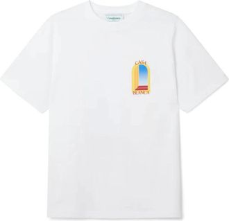 Casablanca LArche De Jour T-Shirt - Heren - T-shirts - Wit - 2XL - Katoen - Tops