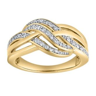 LuvMyJewelry Eterna Knot 0.15 Ct Natural Diamond Knot 10K Gold Ring in 10K Yellow Gold at Nordstrom, Size 7.5