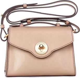 The Bridge Logo Front Crossbody Bag - Dames - Schoudertassen - Beige - ONE Size - Leer - Tassen