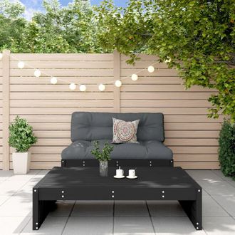 vidaXL Juego De Muebles De Jard&iacute;n 2 Pzas Y Cojines Madera Maciza Negro Vidaxl