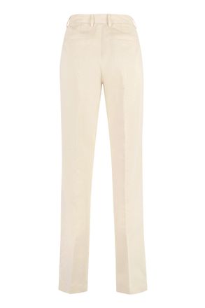 Pantaloni Torino Womens Ambra Cotton-Linen Straight Trousers Cream