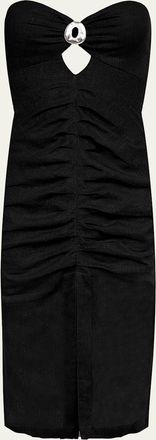 Vix Solid Naori Strapless Midi Dress