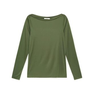 Maliparmi Plane Poly Jersey T-Shirt - Dames - Longsleeves - Groen - 2XL - Polyester - Tops