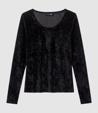 Jeanne Vouland Top Ronan Resille Effet Velours Noir