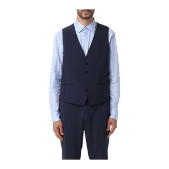HUGO BOSS Hugo, Suit Vests, male, Blue, Size: 2XL Blue Formalwear Vest Classic Style