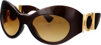 Versace Womens Sunglasses Transparent Brown Injected