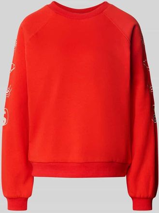 Ichi Sweatshirt mit gerippten Abschlüssen Modell LELA in Hellrot, Größe XXL