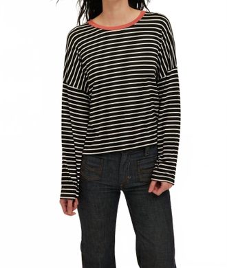 Bloomingdale's Captain Striped Sweatshirt In Black/white Stripe