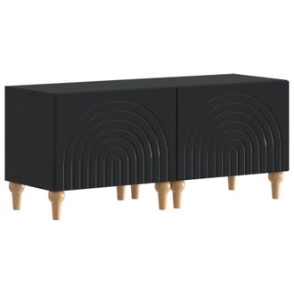 vidaXL Mueble De Tv Negro Madera De Ingenier&iacute;a Vidaxl