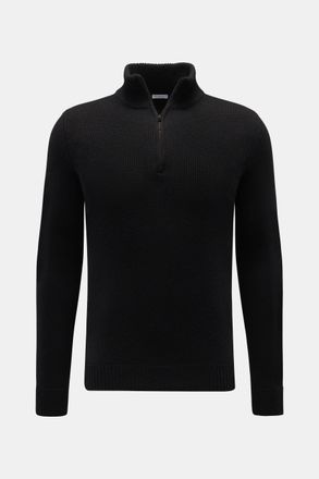 Braun Hamburg Men - Cashmere half-zip jumper black
