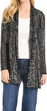 Karen Kane Silvana Sequin Duster In Steel