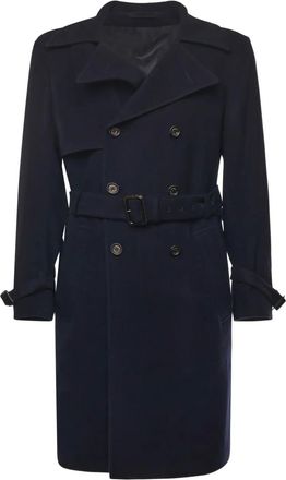 Eleventy belted double-breasted trench coat - Blue