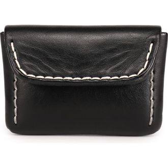 OLD TREND Canna Genuine Leather Compact Card Holder in Black at Nordstrom