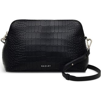 Radley London Liverpool Street Croc Embossed Crossbody Bag in Black at Nordstrom Rack