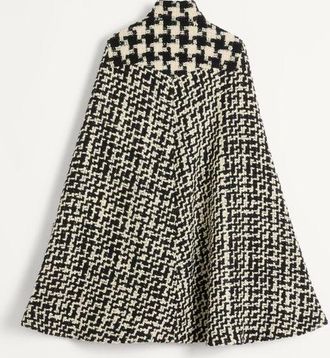 Valentino Cappa In Geometric Tweed Donna AVORIO/NERO 36