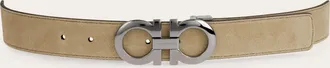 Ferragamo Men Adjustable Gancini belt Beige