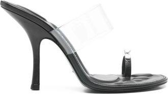 Alexander Wang Bianca 105mm Sandal w/ Crystal Toe Ring - Dames - Muiltjes - Zwart - 36 EU - Schoenen